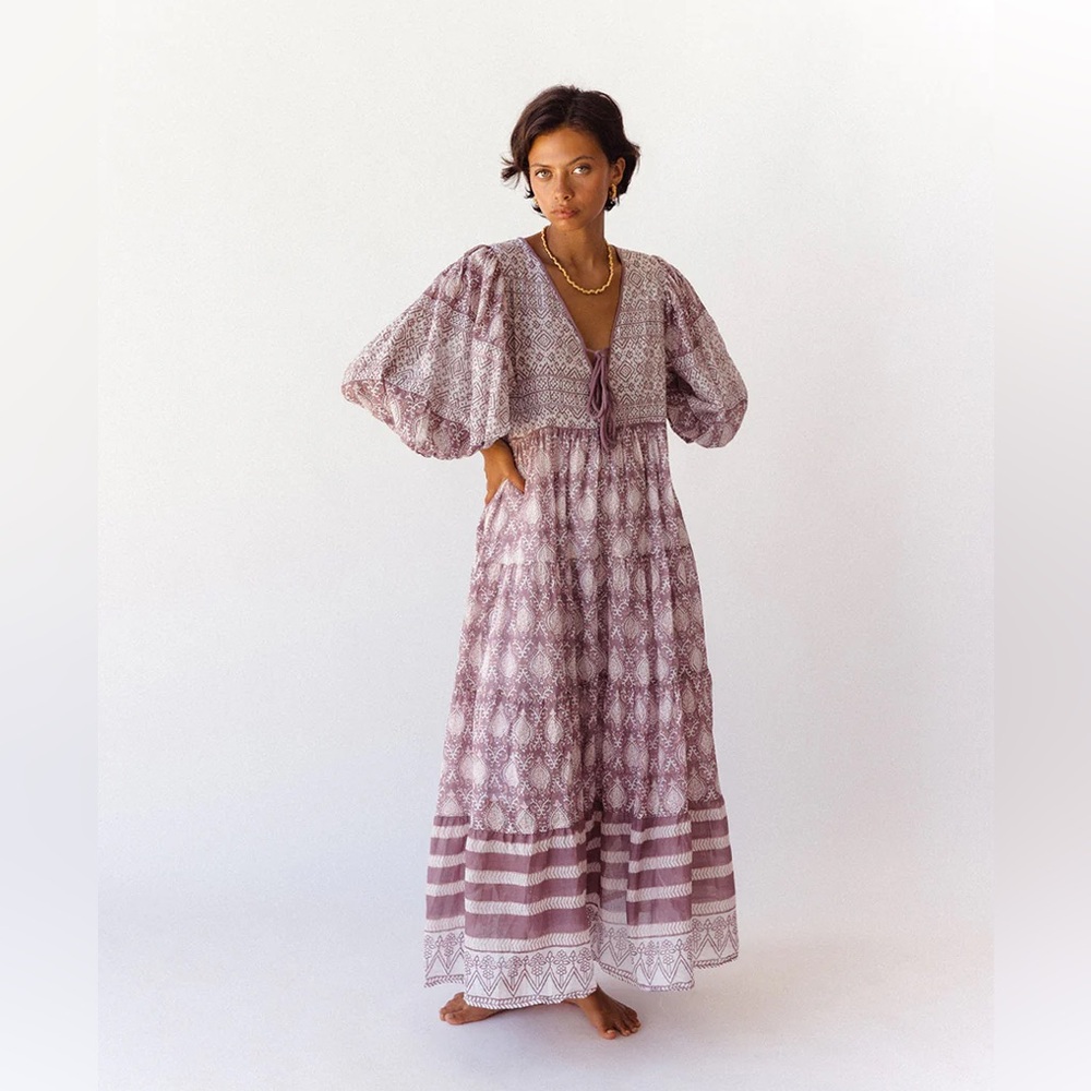 NWT Daughters of India jasmine maxi dress lavender small